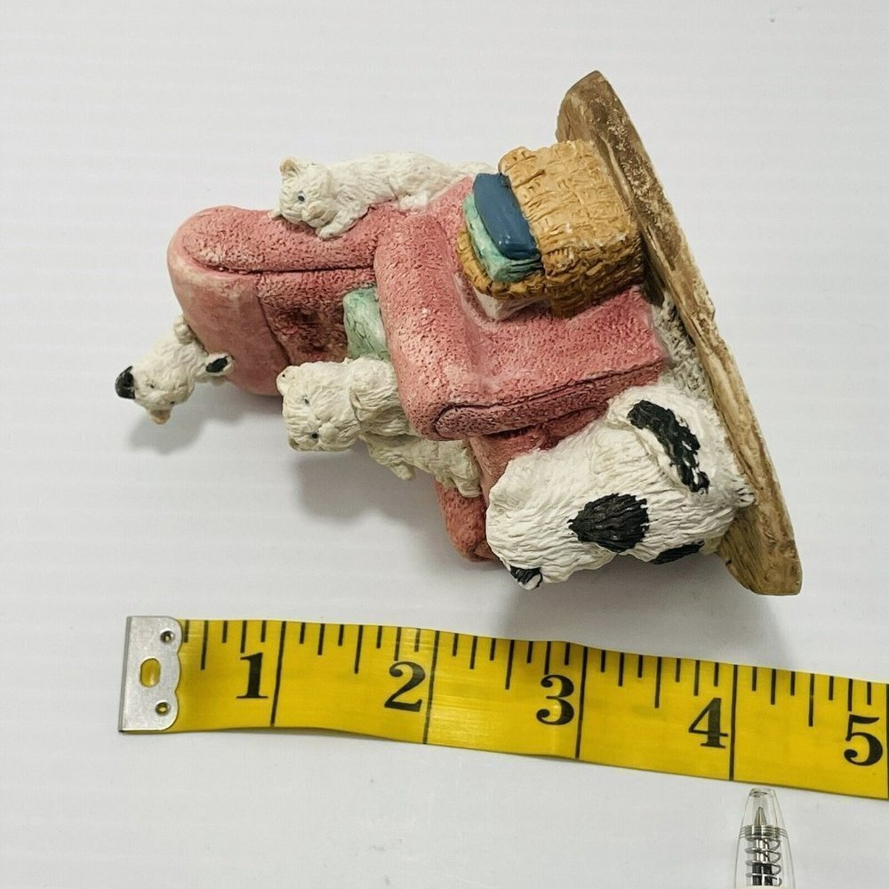 Vintage Stone Critters Family Cat Kitten Kitty Chair Recliner Figurine SC319 USA - Picture 10 of 11